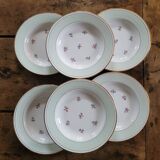 6 opaque porcelain soup plates 1940s