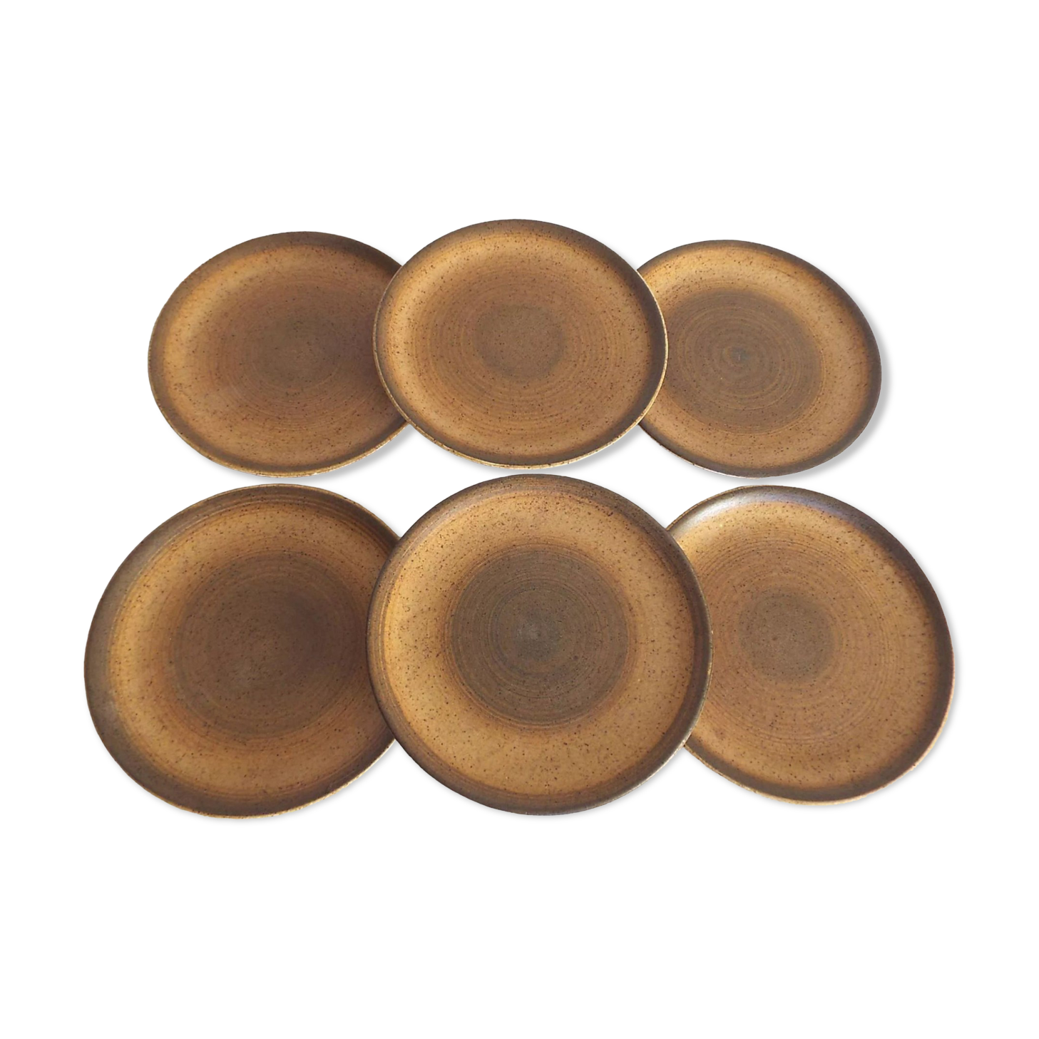 6 Longchamp stoneware dessert plates