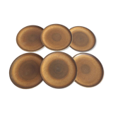 6 Longchamp stoneware dessert plates