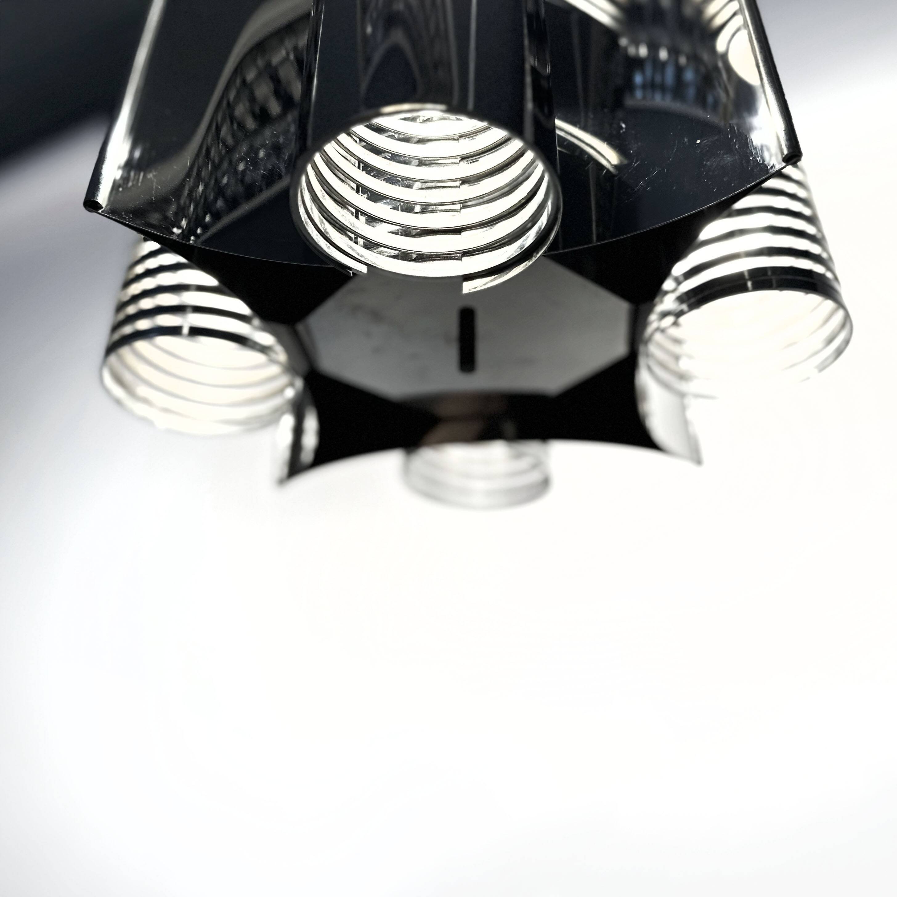 70s chrome Space Age hanging lamp