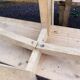 Old wooden church bench with backrest - 3 metres -