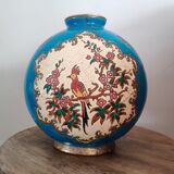 Ball vase in Longwy enamels