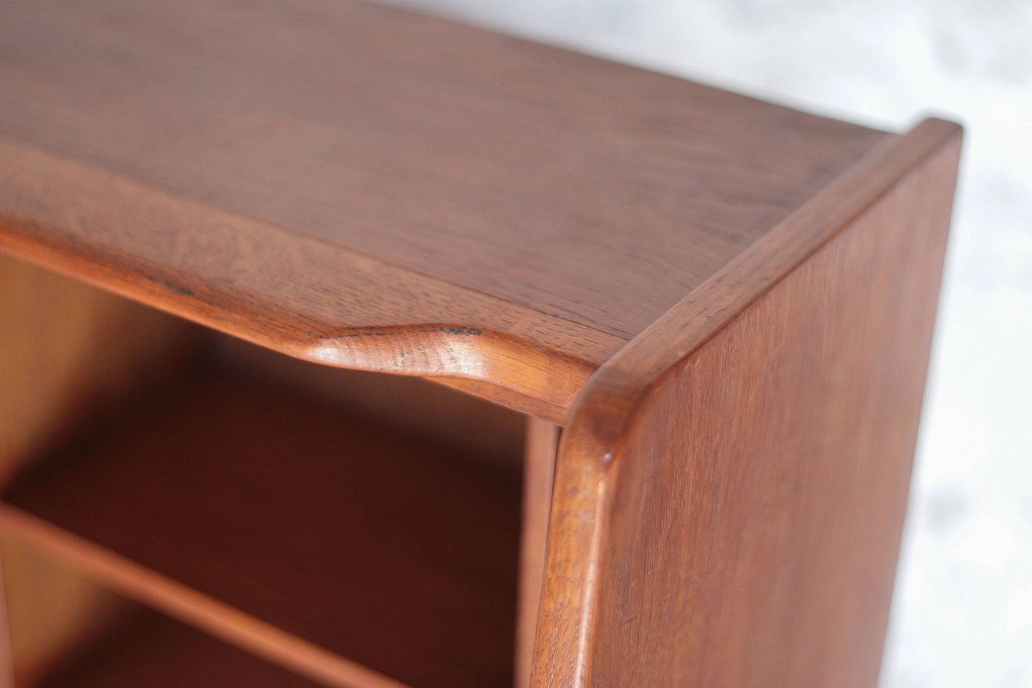 Vintage wooden furniture, Roger Landault shelf for ABC, 1950s.