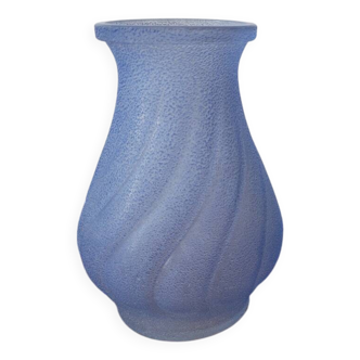 Petit vase à bulbes bleu granité