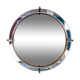 Miroir rond en bois design années 70 vintage - 96cm