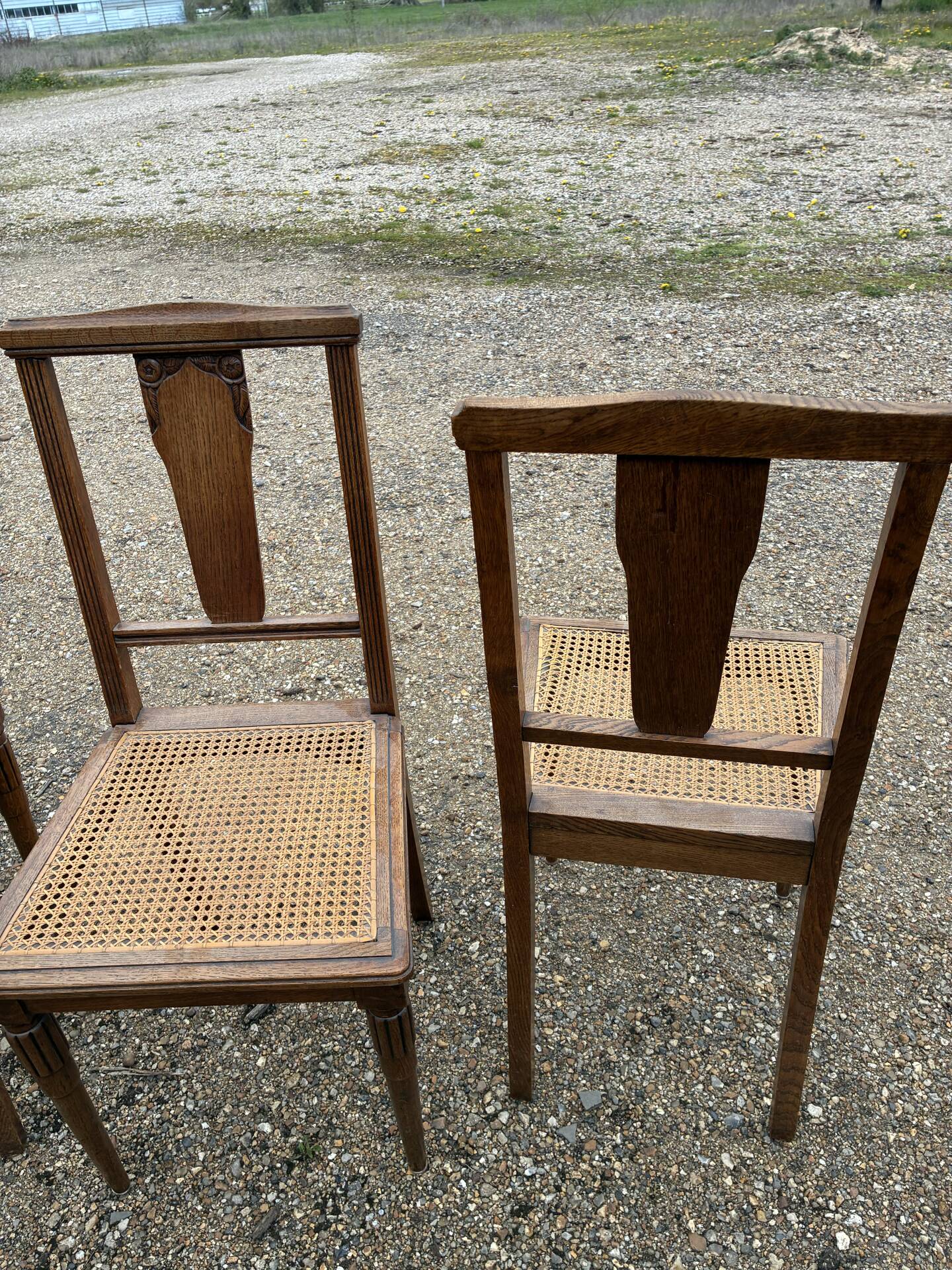 Chaises en cannage année 30-40