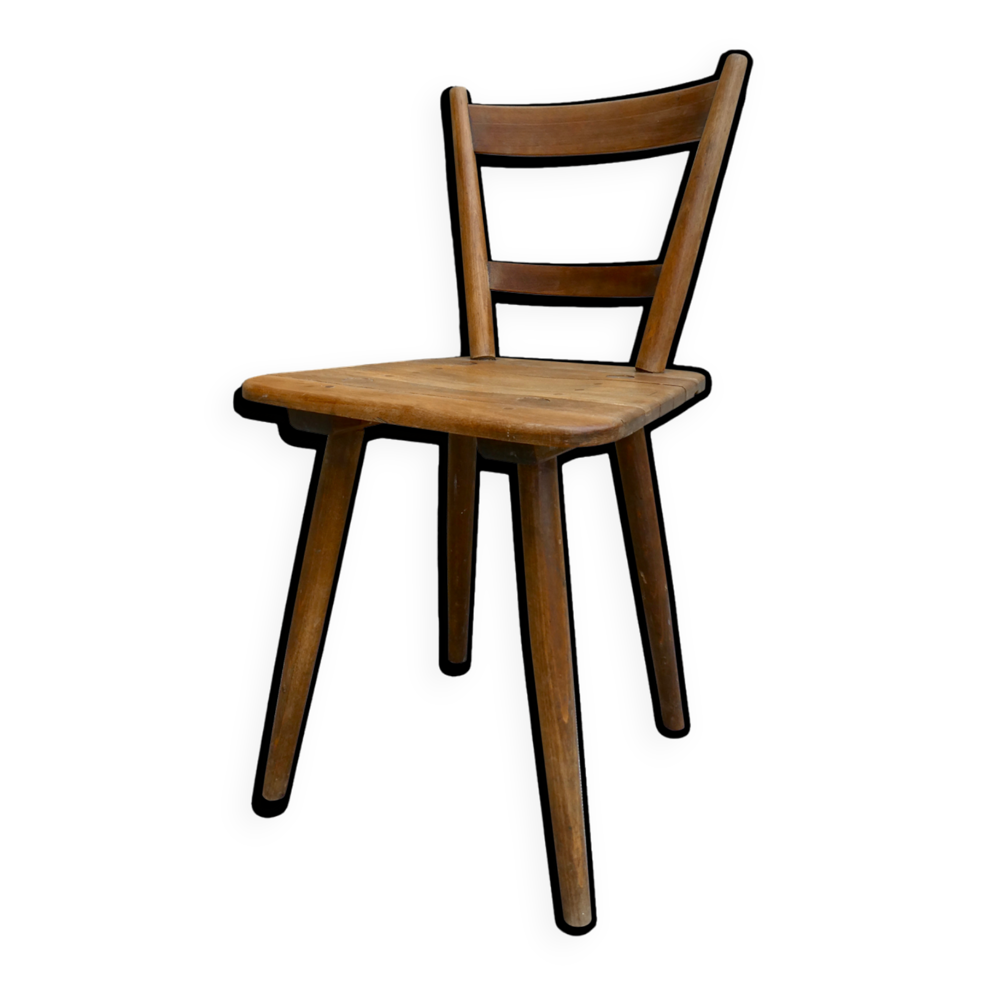 Chaise en bois massif Adolf Schneck de 1947