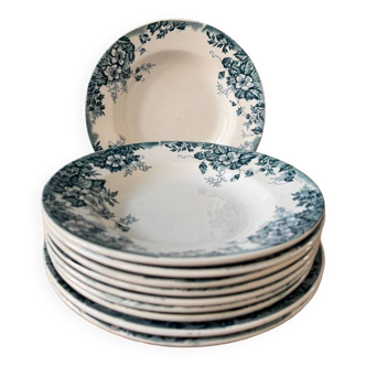 Series of 10 Terre de Fer “Marie-Louise” soup plates
