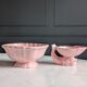 Vintage powder pink earthenware duo. Salins les Bains. 1950s.