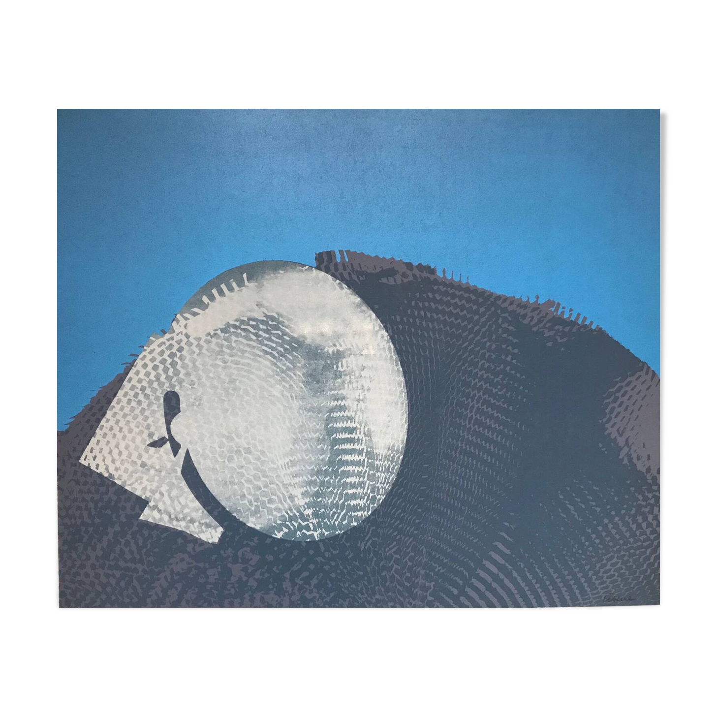 Composition, circa 1990. lithograph signed by claude viseux (1927-2008)