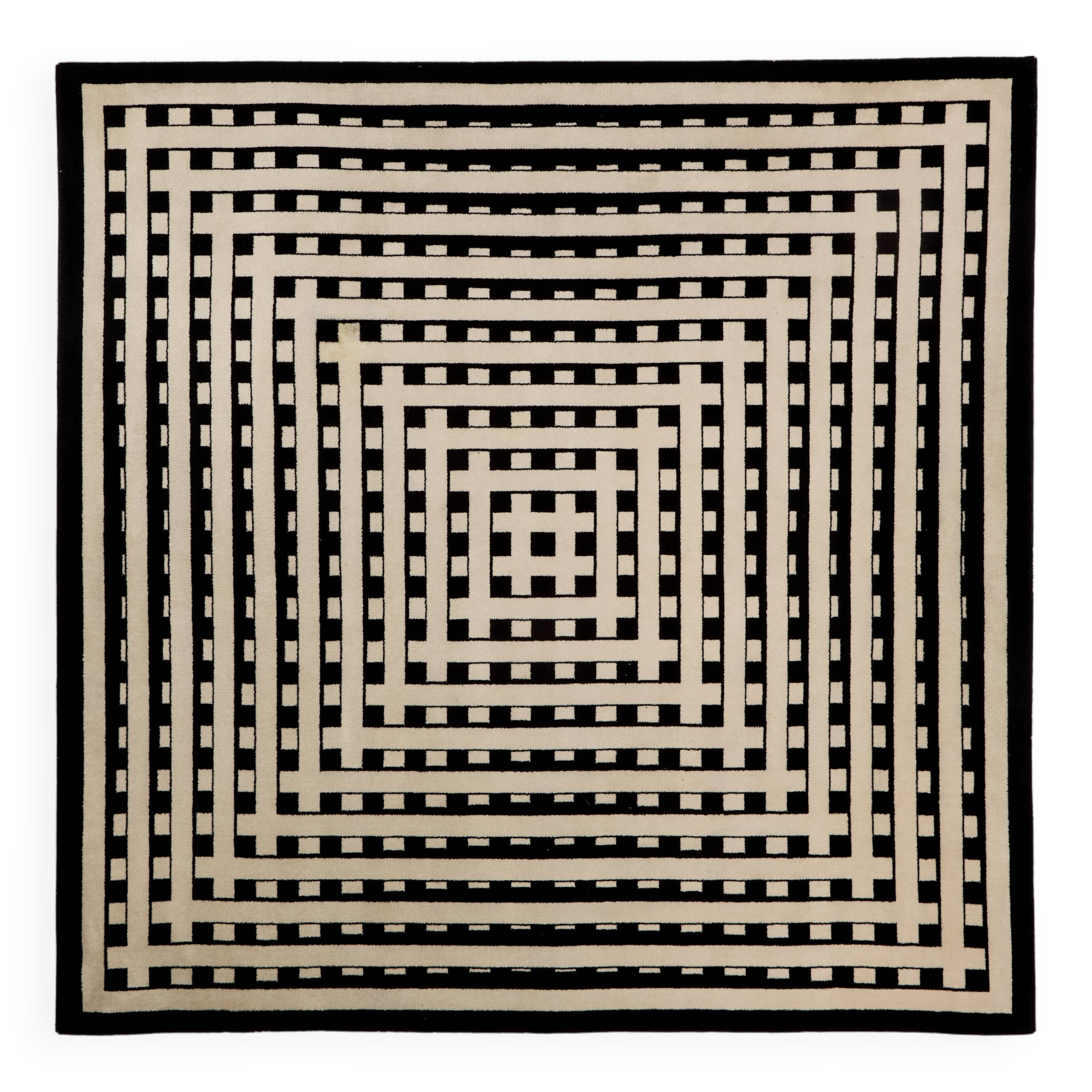 Marcello Morandini carpet kinetic art tufted wool 1989