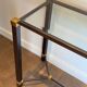 Glass Top Console in Lacquered Aluminium and Gold Metal, Pierre Vandel,