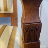 Fauteuil Directoire en hêtre or et tapisserie blanche France 19ème