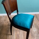 Suite of 6 Art Deco 1935 Macassar ebony chairs restored seats