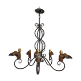 Wrought iron hunter's chandelier