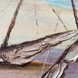 HST painting "Port de Collioure" by Vincent Pulpito + gallery stamp frame