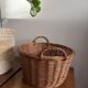 Grand panier en osier tressé 41 cm – panier rangement déco