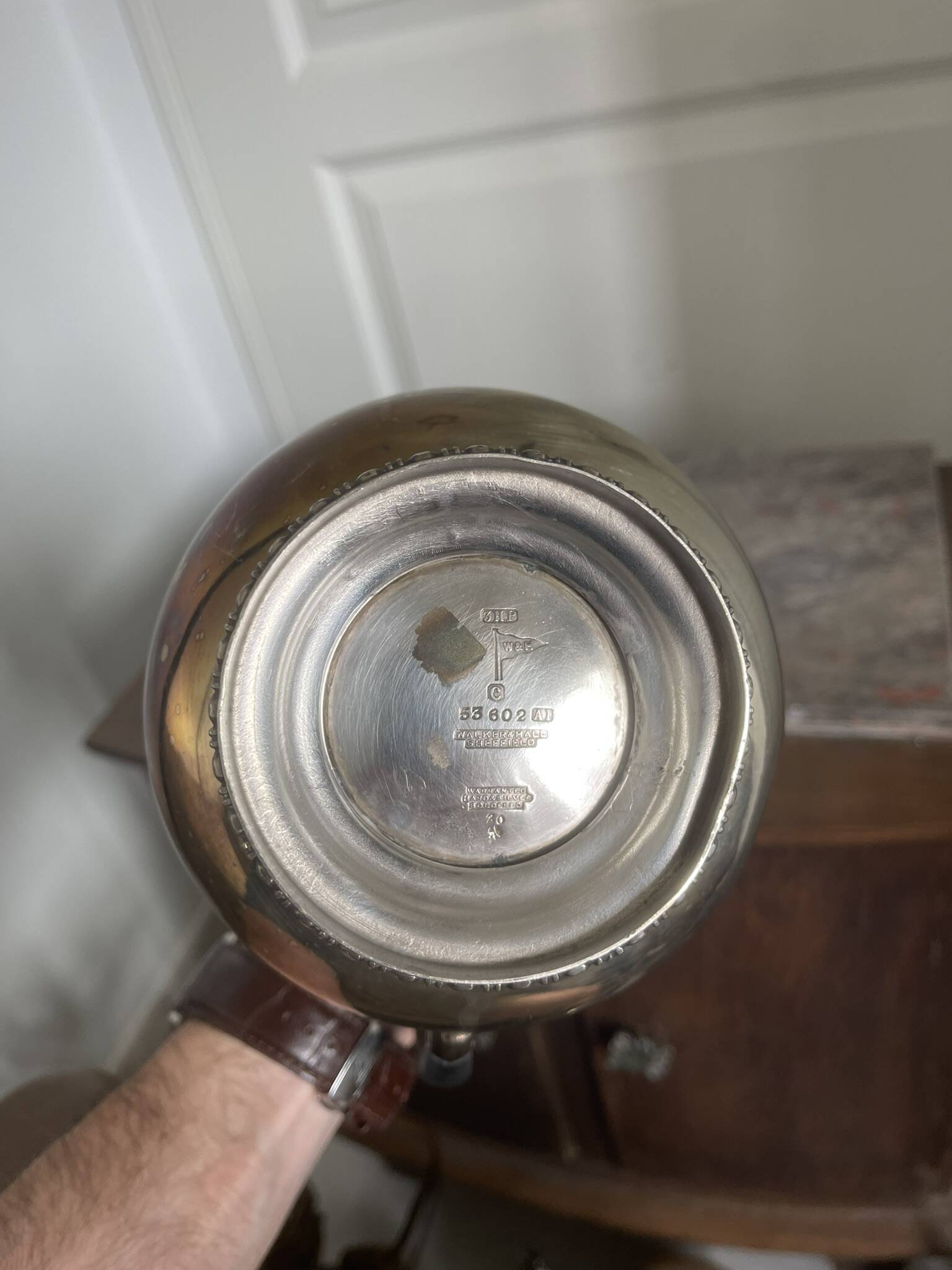 Antique Silver-Plated Metal Teapot English Sheffield