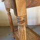 Vintage wooden and wicker side table