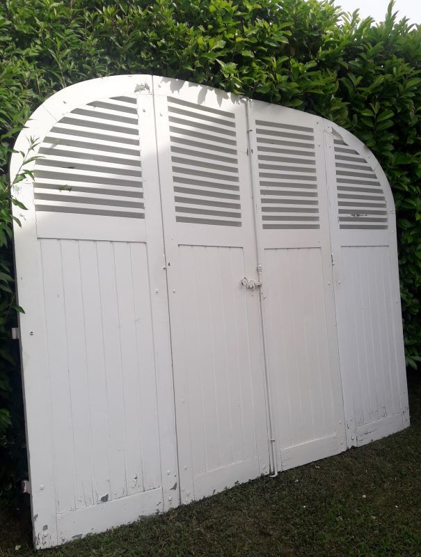 Arched shutters oak louvers H226xW277 4 leaves