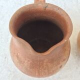 Duo of stoneware milk pitchers