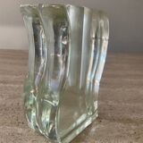Pair of single-flower vases in glass paste from the 70s