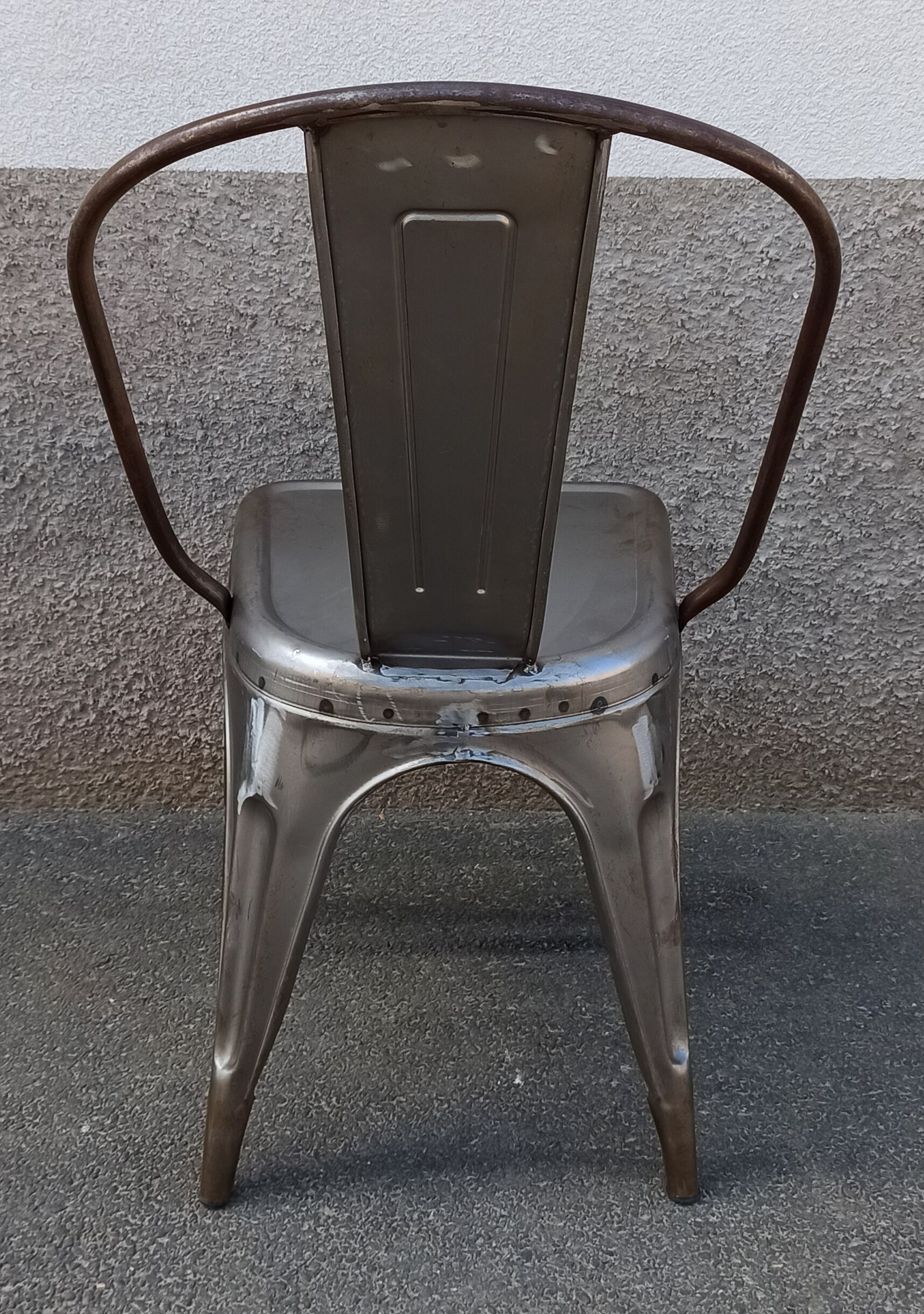 Paire de chaises en métal gris