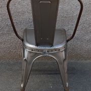 Pair of grey metal chairs