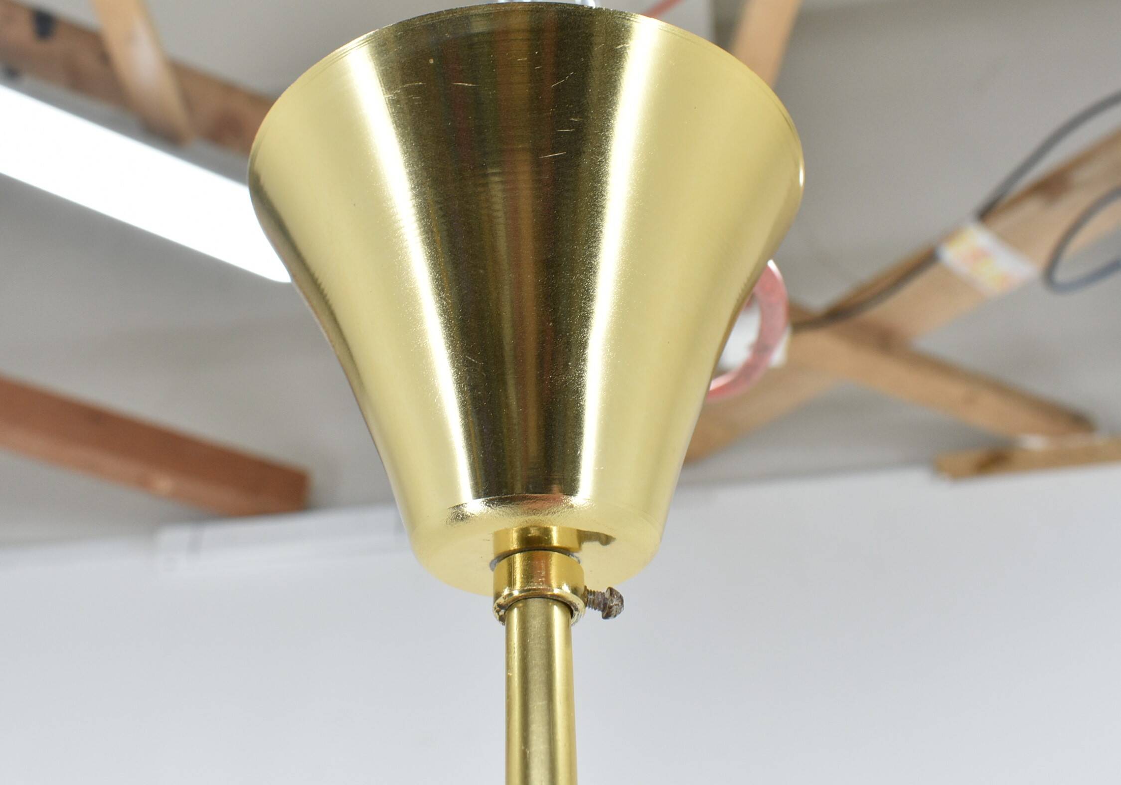 Mid-century design brass and resin pendant, 1960s / Hungary