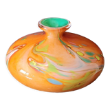 Blown glass vase signed j.m operto silice creation biot