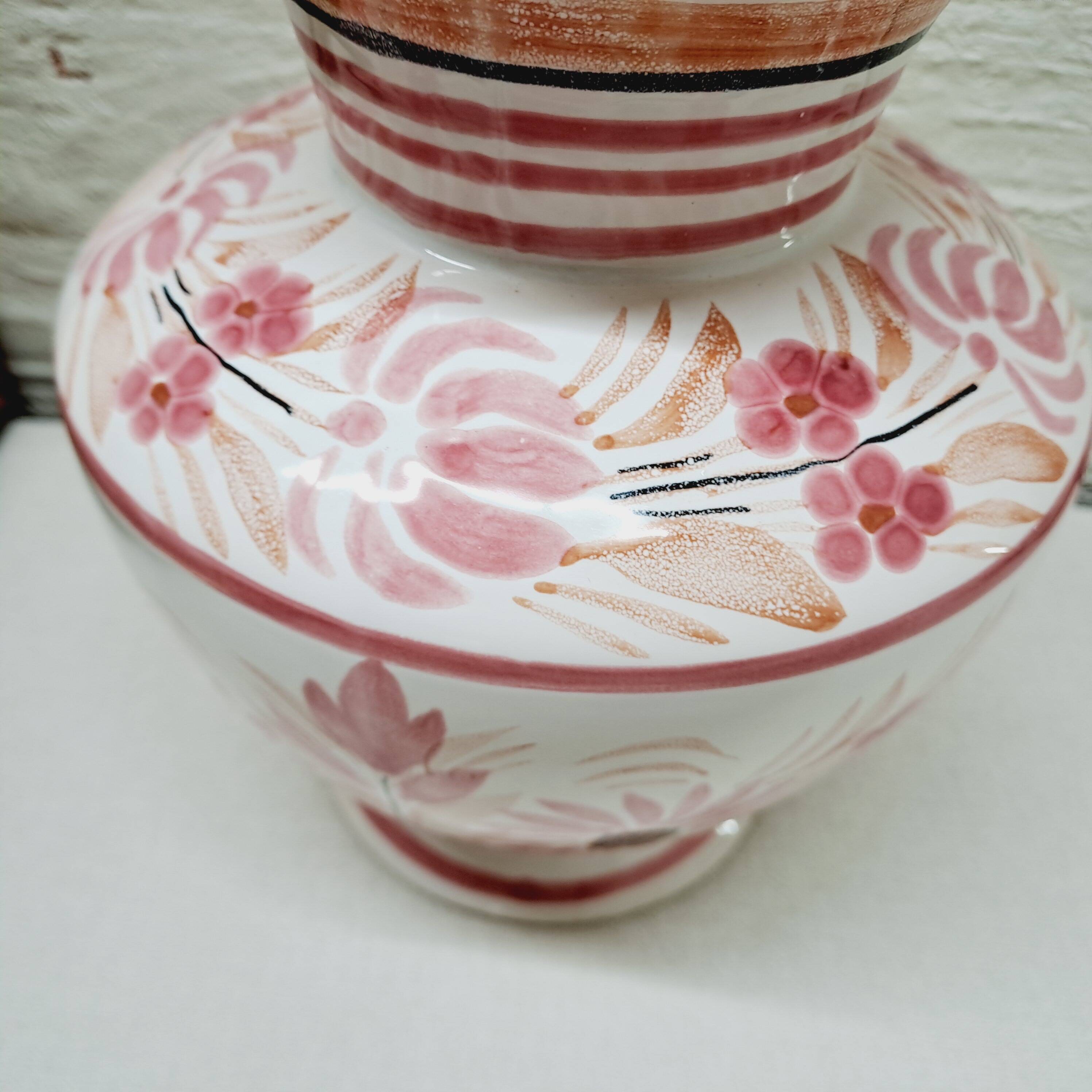 Quimper vase pink flowers