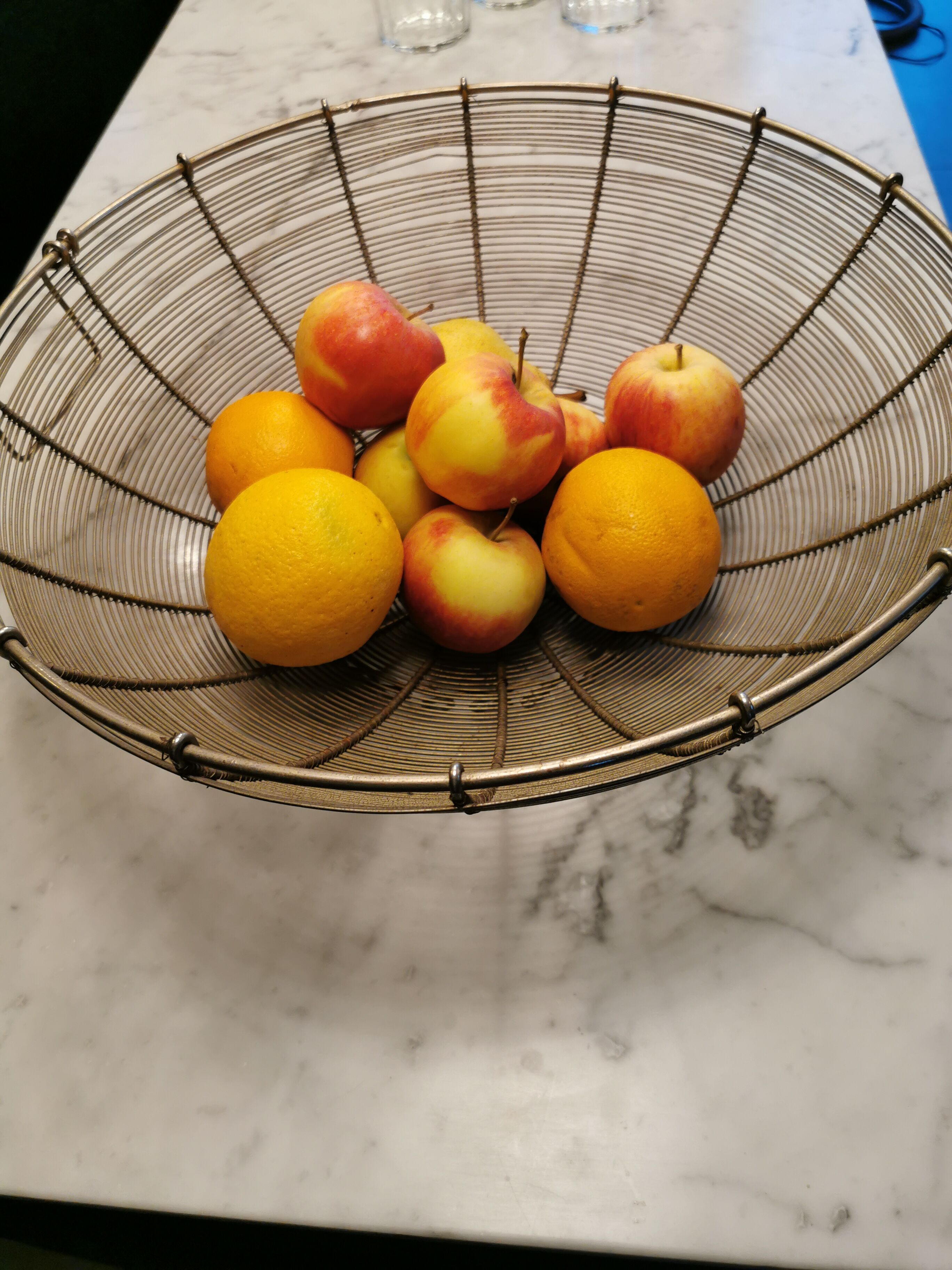 Large old-fruit metal basket