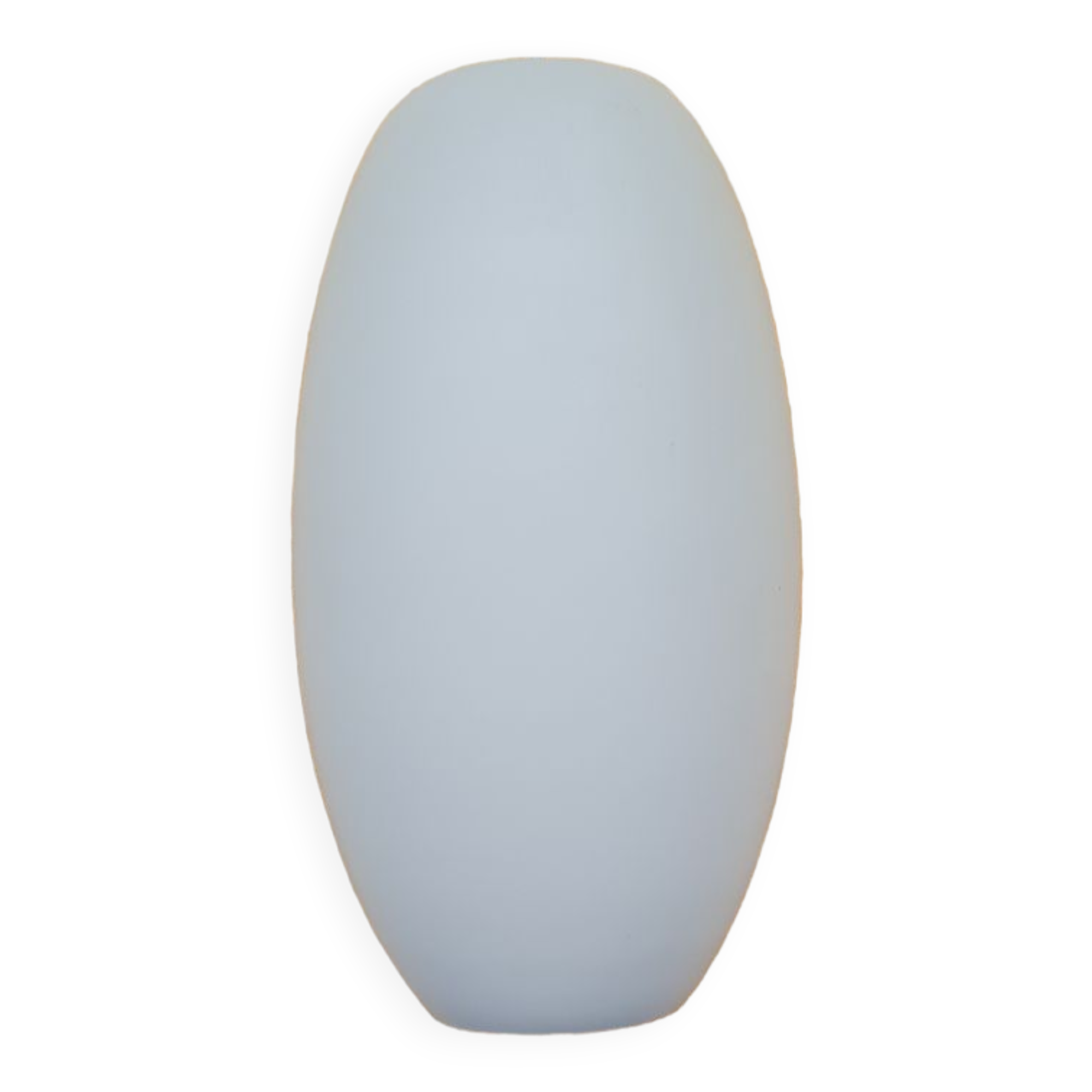 Oval pendant light in white opaline 1960