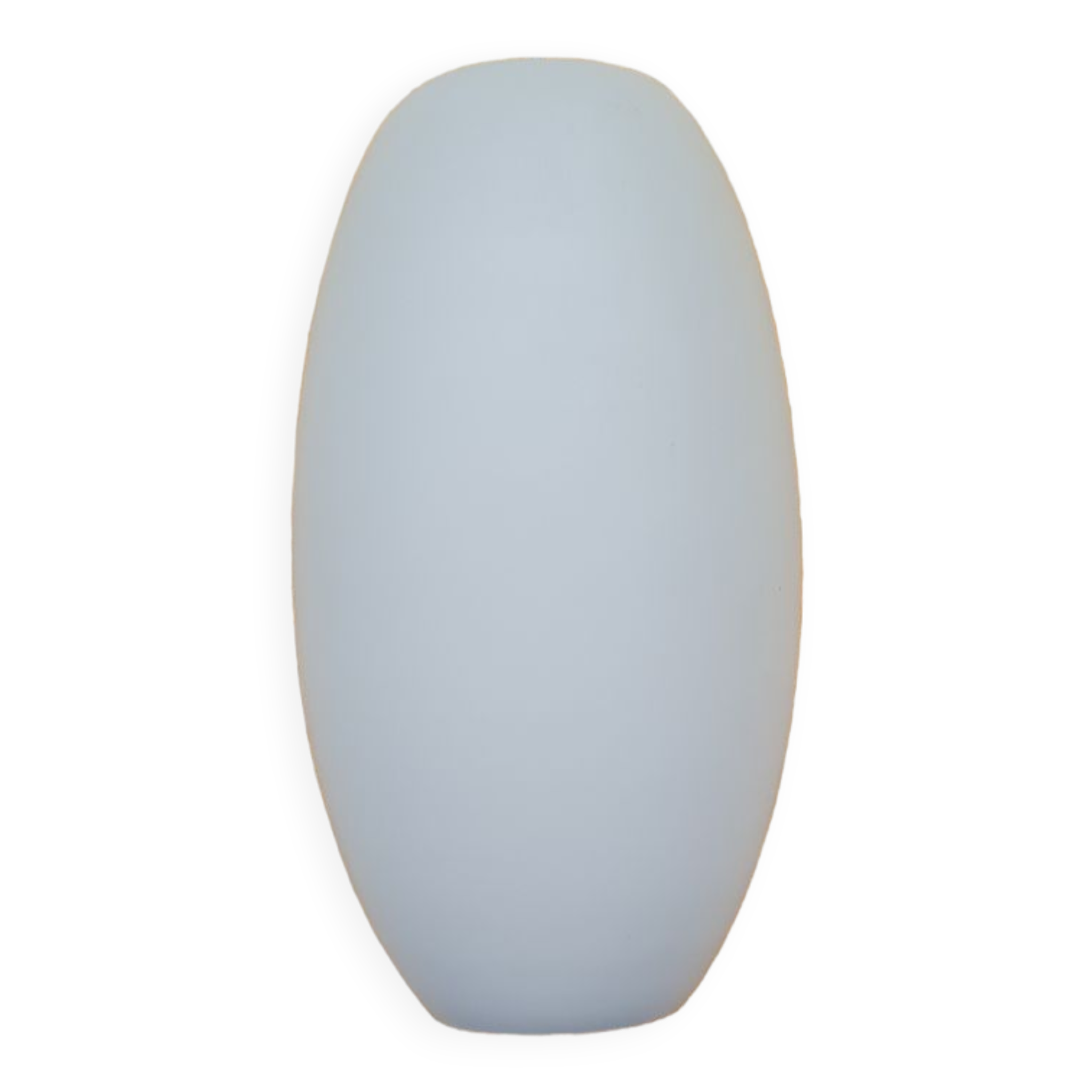 Oval pendant light in white opaline 1960