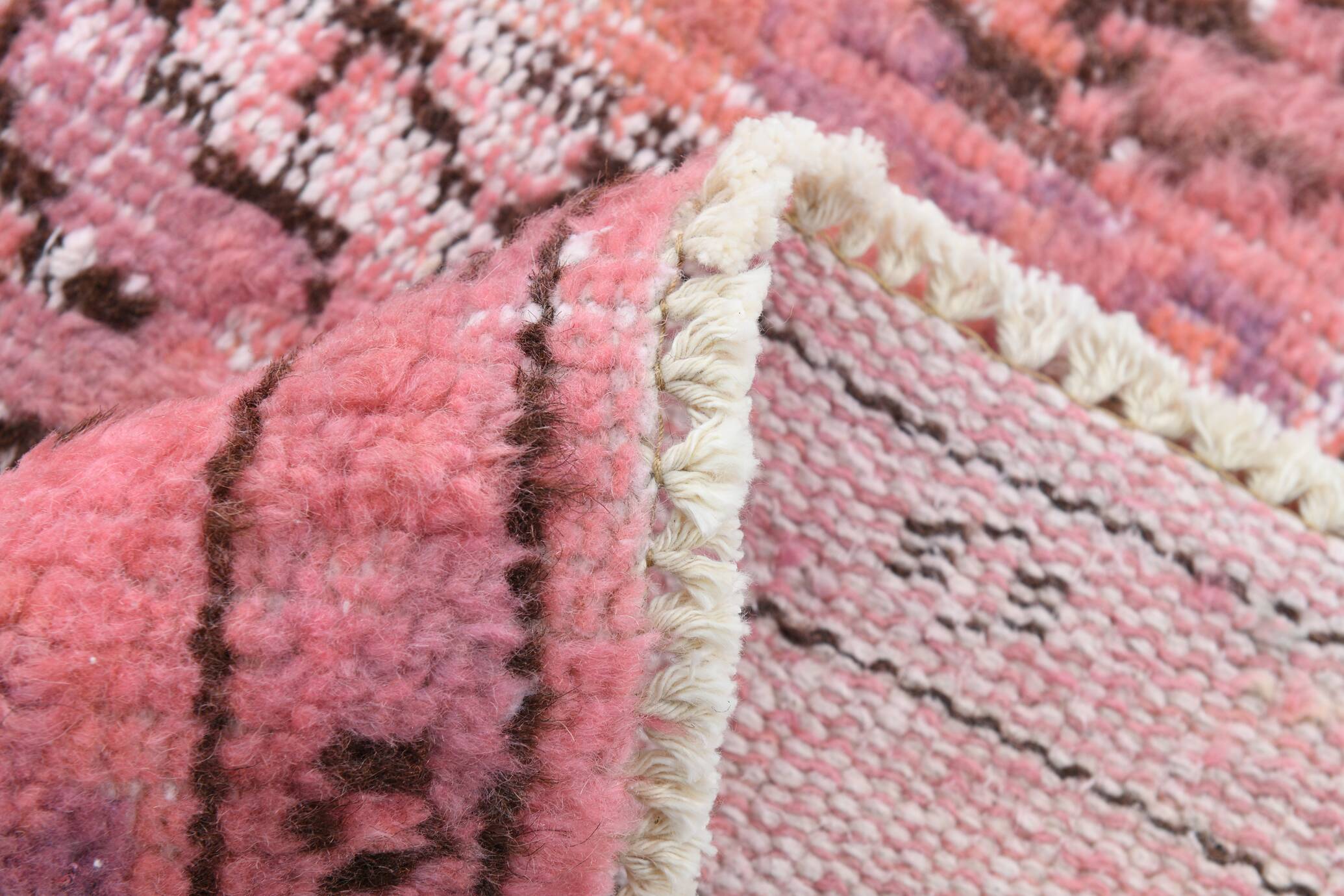 pink overdye turkish vintage carpet  , pink vintage distressed vintage rug.