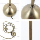 Lampadaire vintage Hustadt à 2 têtes flexibles, laiton mat