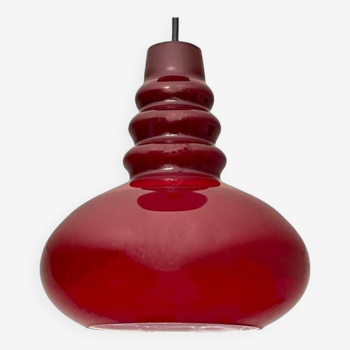 Peill & Putzler red opaline pendant lamp, 60s 70s