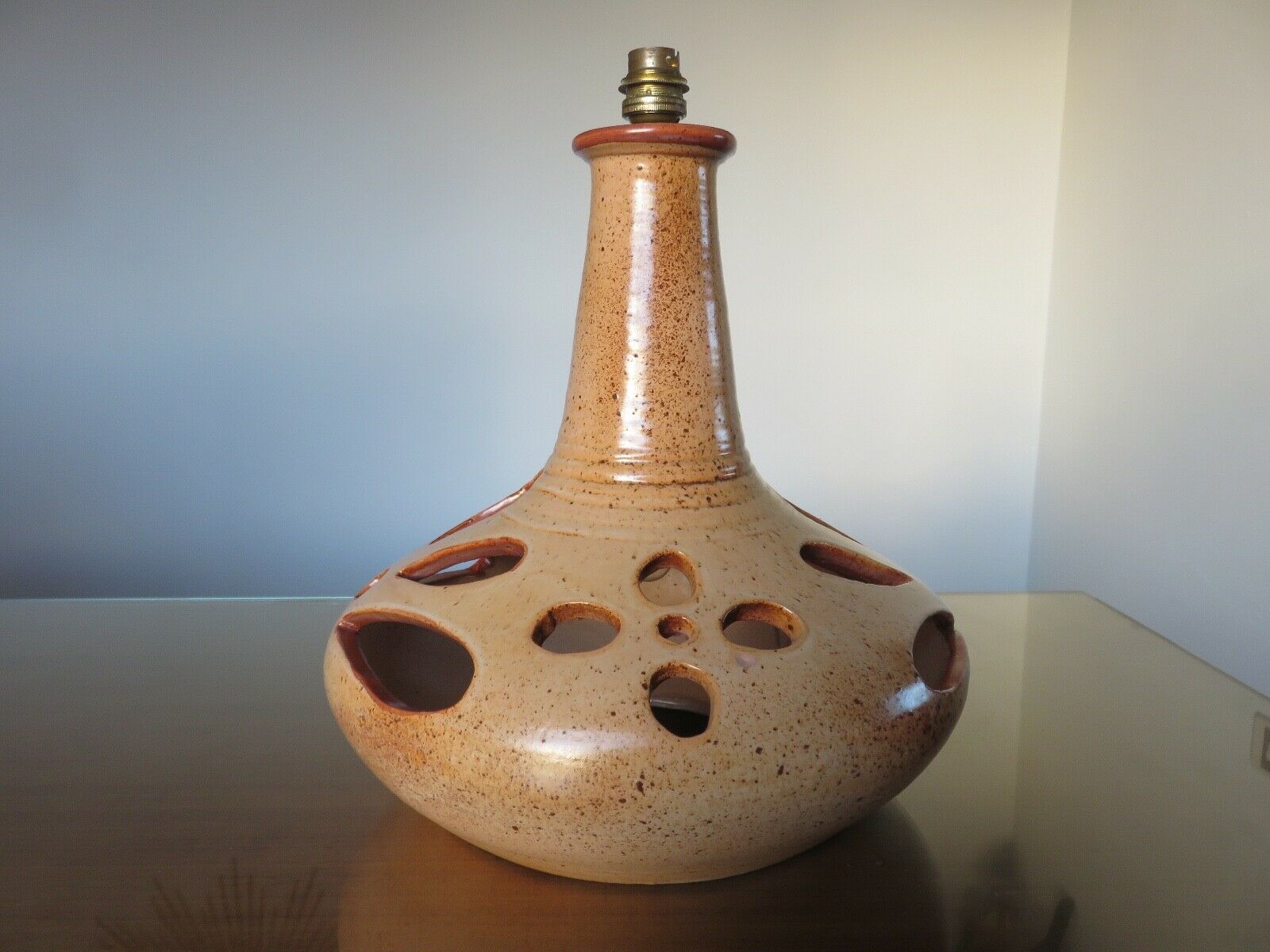 Ceramic lamp foot signed double lighting 50 60 years
