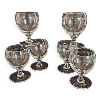 Verres à Vin Blanc Gravés en Cristallin