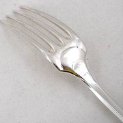 Christofle Cluny, 8 table forks, 20.5 cm, silver-plated metal, excellent condition.