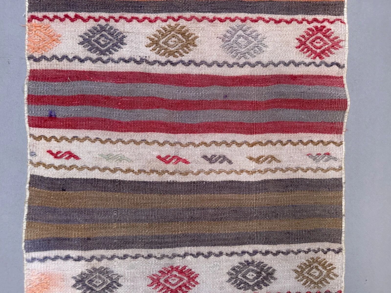 Couloir kilim étroit 57x350 cm shabby chic, vintage turc kelim 2572