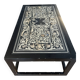 Lacquered wooden coffee table with a Scaglione marble top.