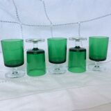 Set of 5 wine glasses Luminarc Arcoroc year 1970