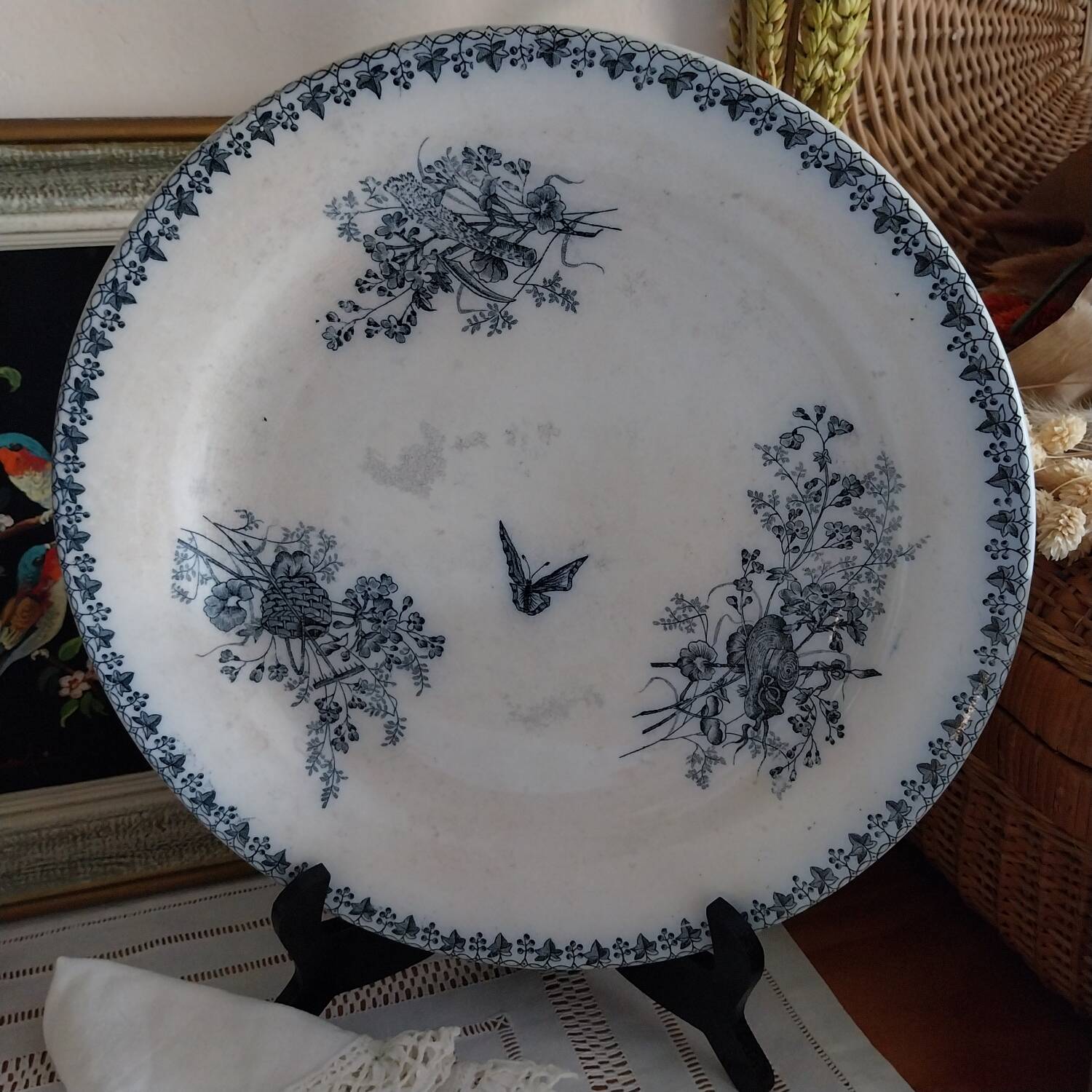 Large iron earth dish Onnaing Nord model Moisson