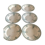 Flat plates in opaque porcelain from Gien "Venice"