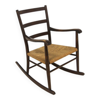 Vintage beech rocking chair, Sweden, 1960s