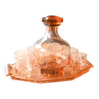 Pink art deco liquor service