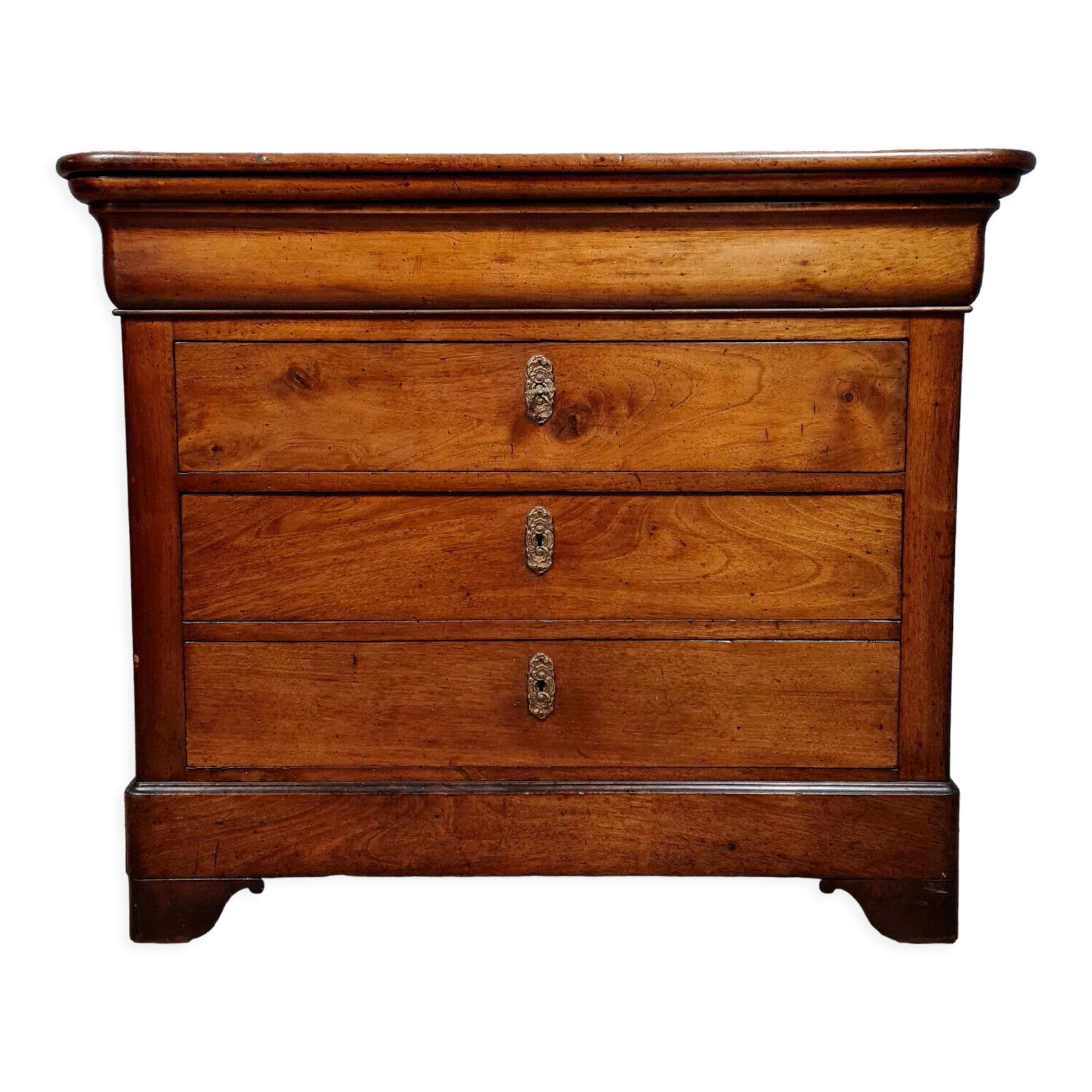 Lady chest of drawers Louis Philippe period in solid walnut around 1830