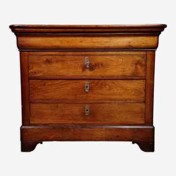 Commode de dame a doucine époque Louis Philippe en noyer massif vers 1830