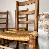 Wood and straw chairs